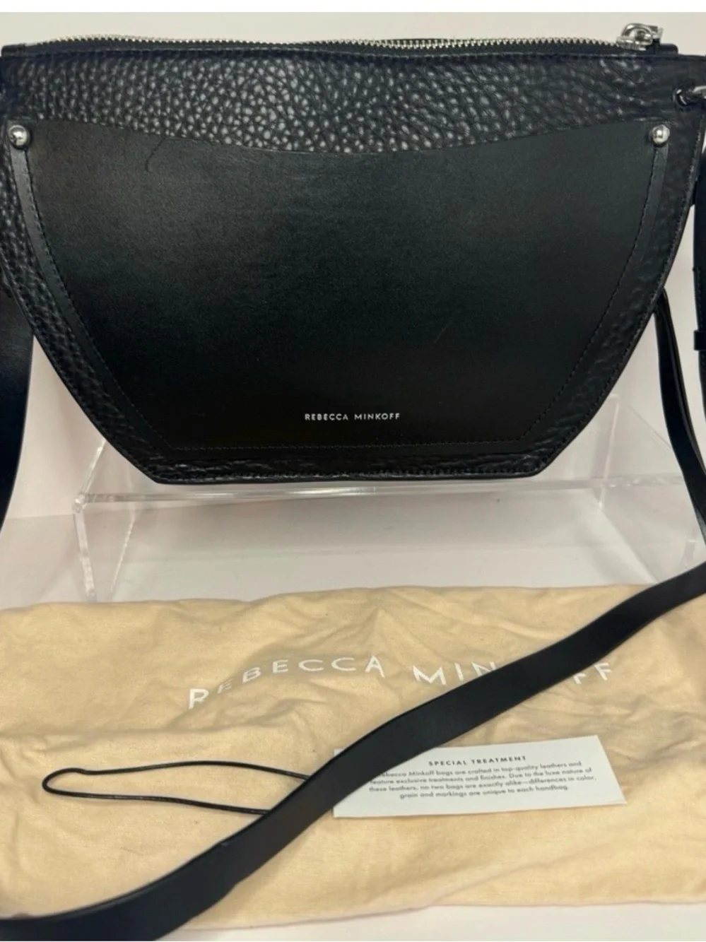 Rebecca Minkoff Hayden Black Leather Crescent Shoulder Crossbody